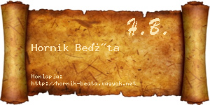 Hornik Beáta névjegykártya